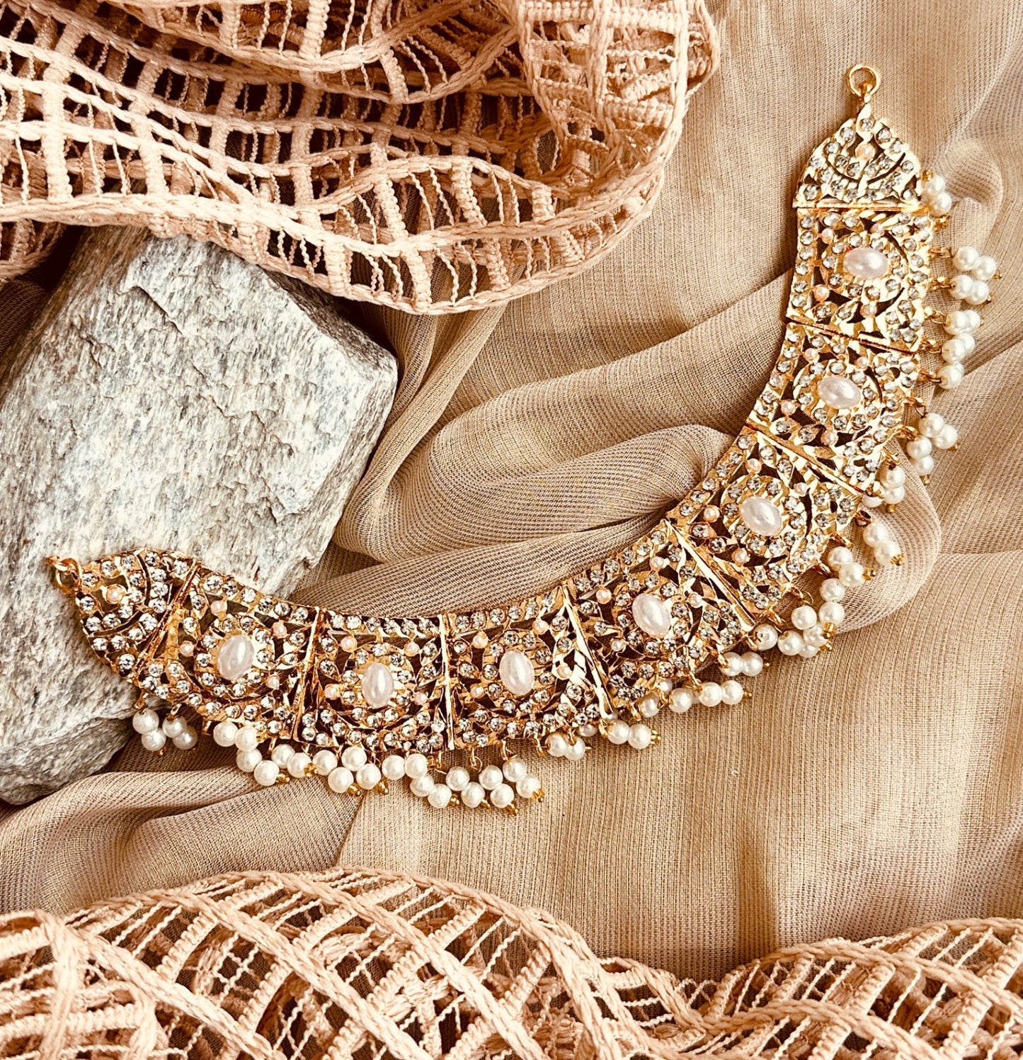 Bridal Pearl White Jewellery Set Online in UK USA Canada