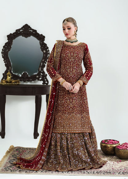 Bridal Red Chiffon Lehenga with Dupatta Online in Sri Lanka India Australia