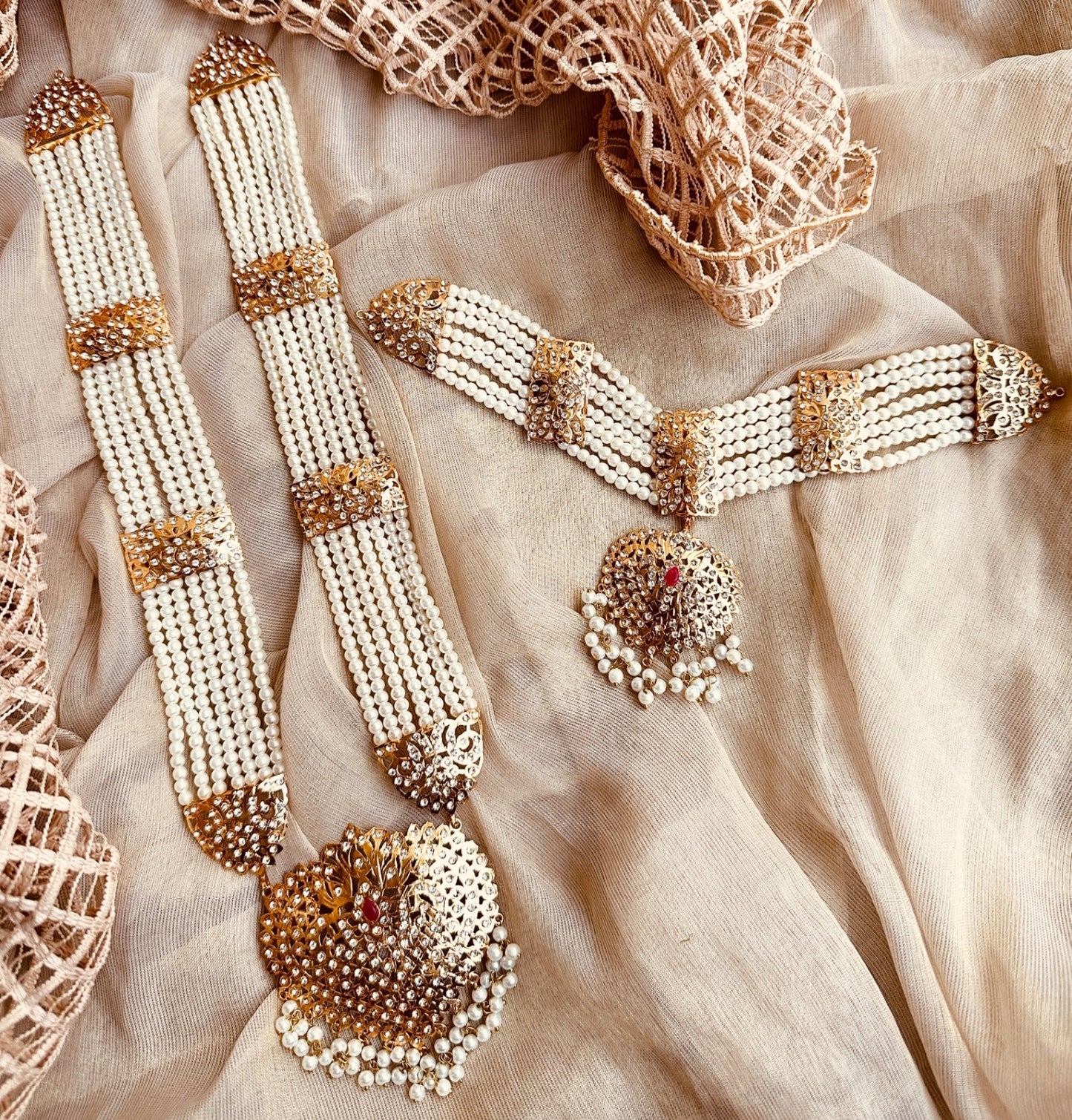 Bridal Ruby Red Gold Plated Jewelry Set Online in UK USA Canada
