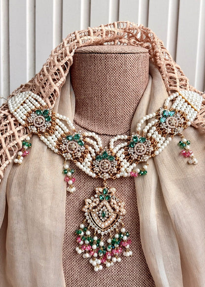 Bridal Stone Necklace Set Online in KSA Riyadh Saudi Arabia Oman Bahrain Qatar