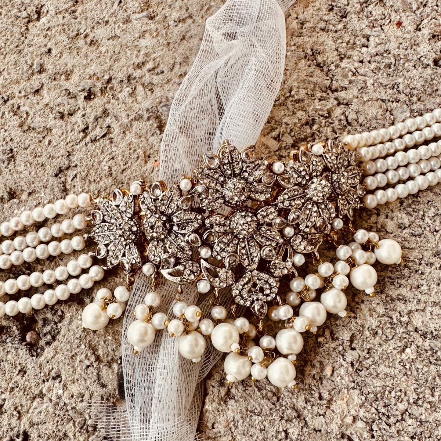 Bridal White Choker Jewellery Set Online in UK USA Canada