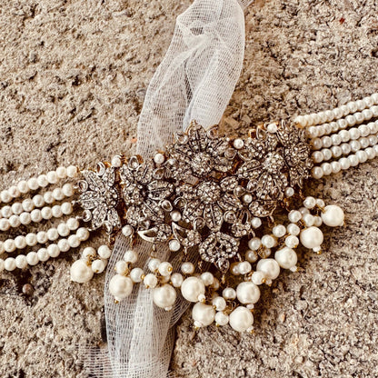 Bridal White Choker Jewellery Set Online in UK USA Canada