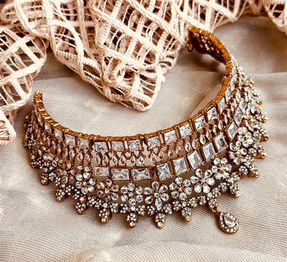Bridal White Choker Necklace Set Online in UK USA Canada