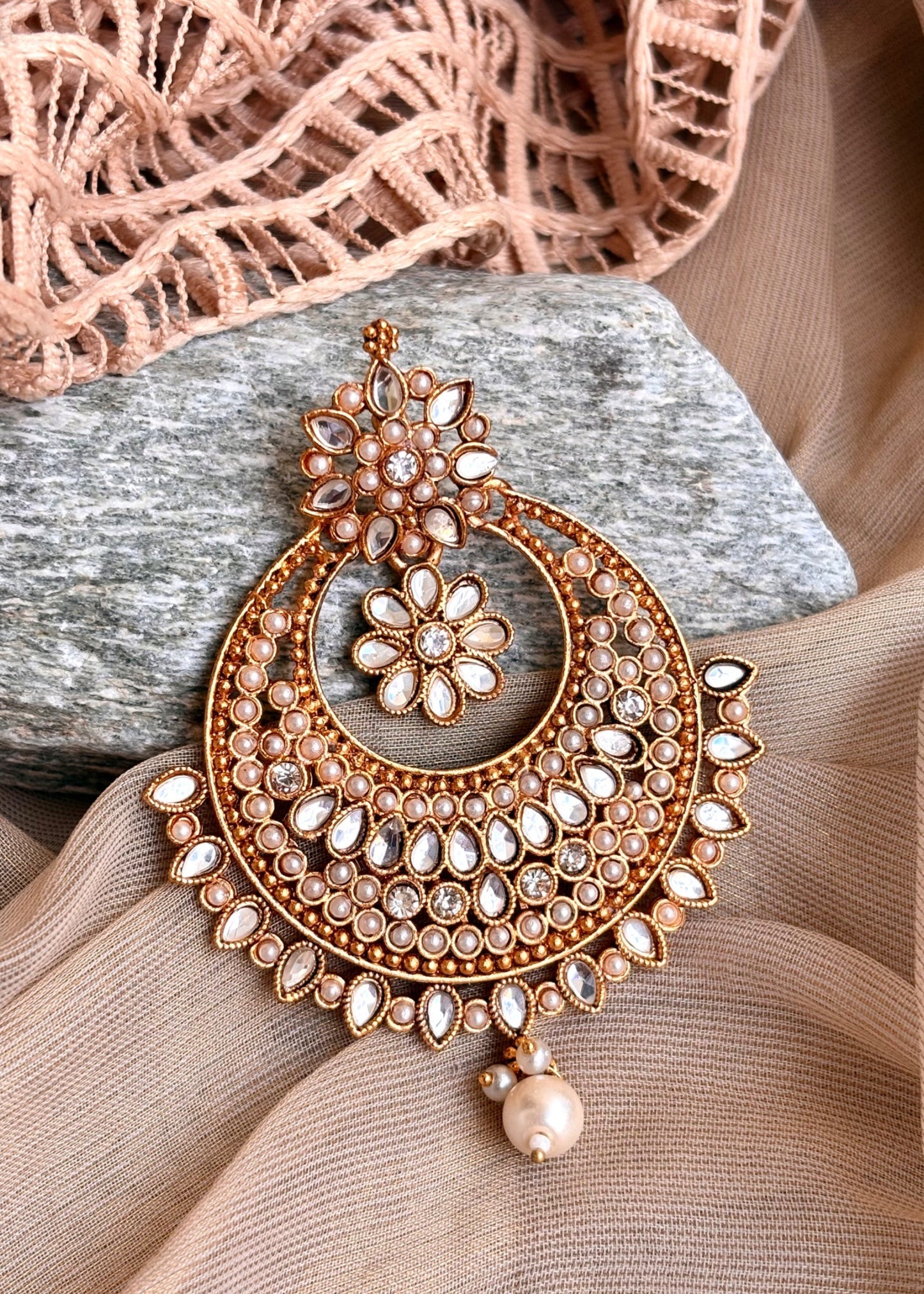 Bridal White Gold Plated Jewellery Set Online in KSA Riyadh Saudi Arabia Oman Bahrain Qatar