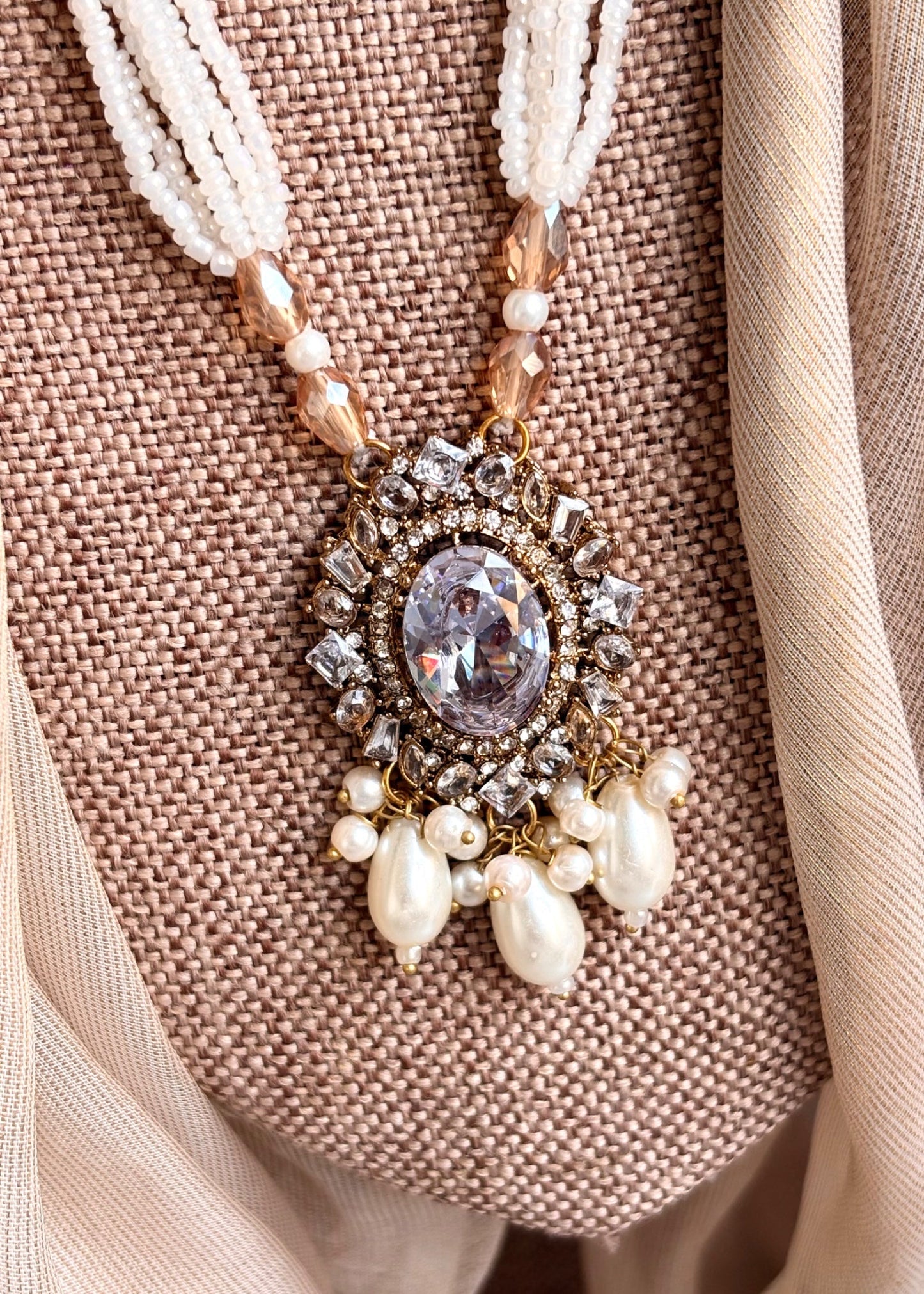 Bridal White Stone Jewellery Set Online in KSA Riyadh Saudi Arabia Oman Bahrain Qatar