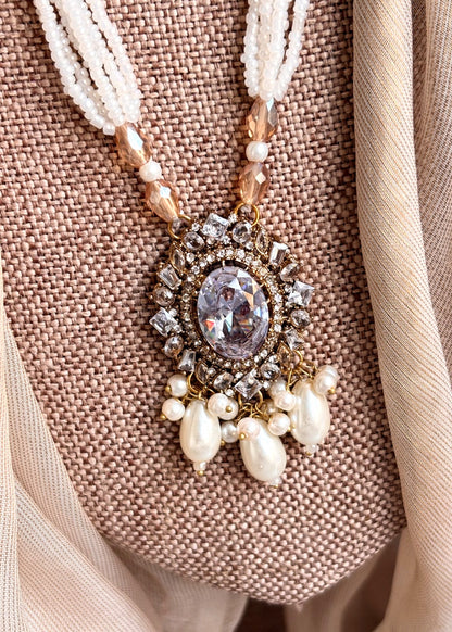Bridal White Stone Jewellery Set Online in KSA Riyadh Saudi Arabia Oman Bahrain Qatar