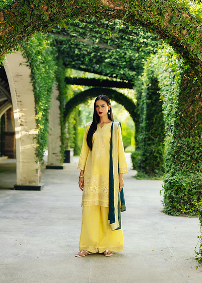 Bright Lemon Pakistani Designer Lawn Salwar Kameez Online in KSA Riyadh Saudi Arabia Oman Bahrain Qatar