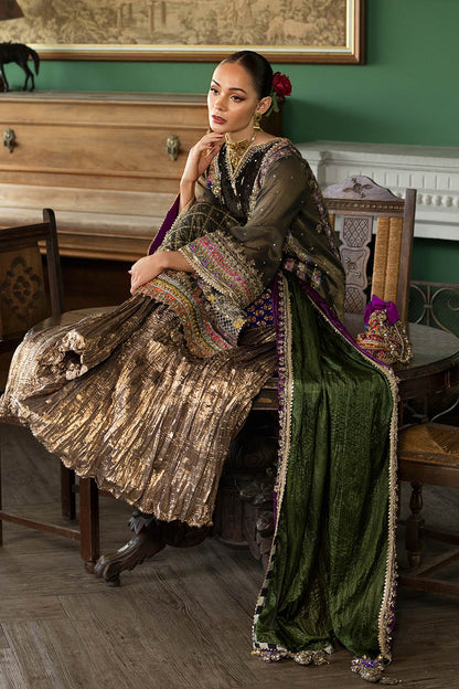 Brown Dabka and Mirror Work Bridal Sharara Online in Dubai UAE Abudhabi Ajman Sharjah