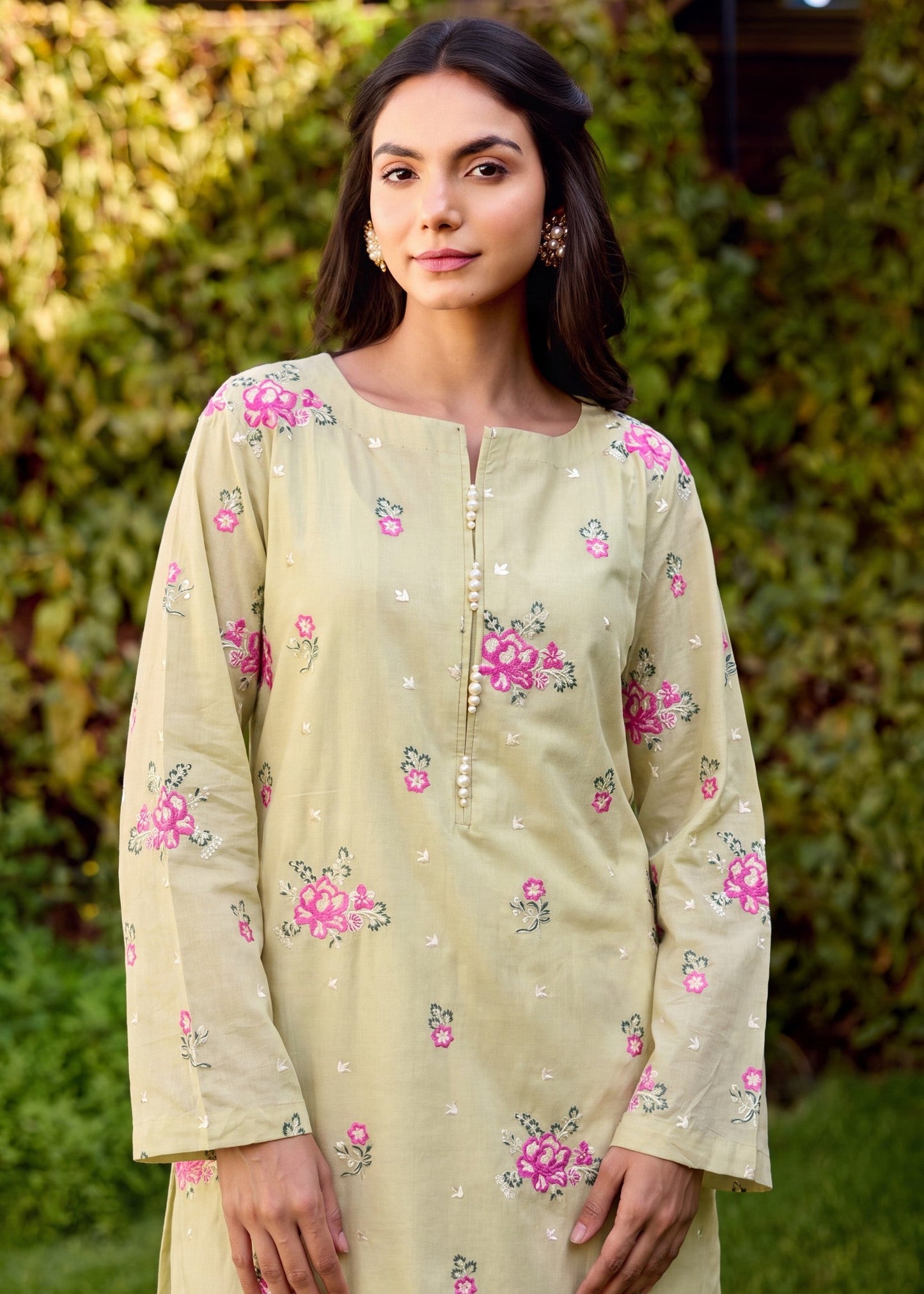 Brown Embroidered Lawn Ladies Suit Online in UK USA Canada