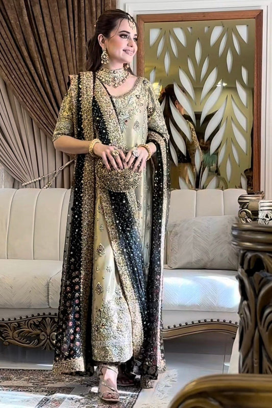 Brown Handmade Maysuri Wedding Salwar Kameez Online in Dubai UAE Abudhabi Ajman Sharjah