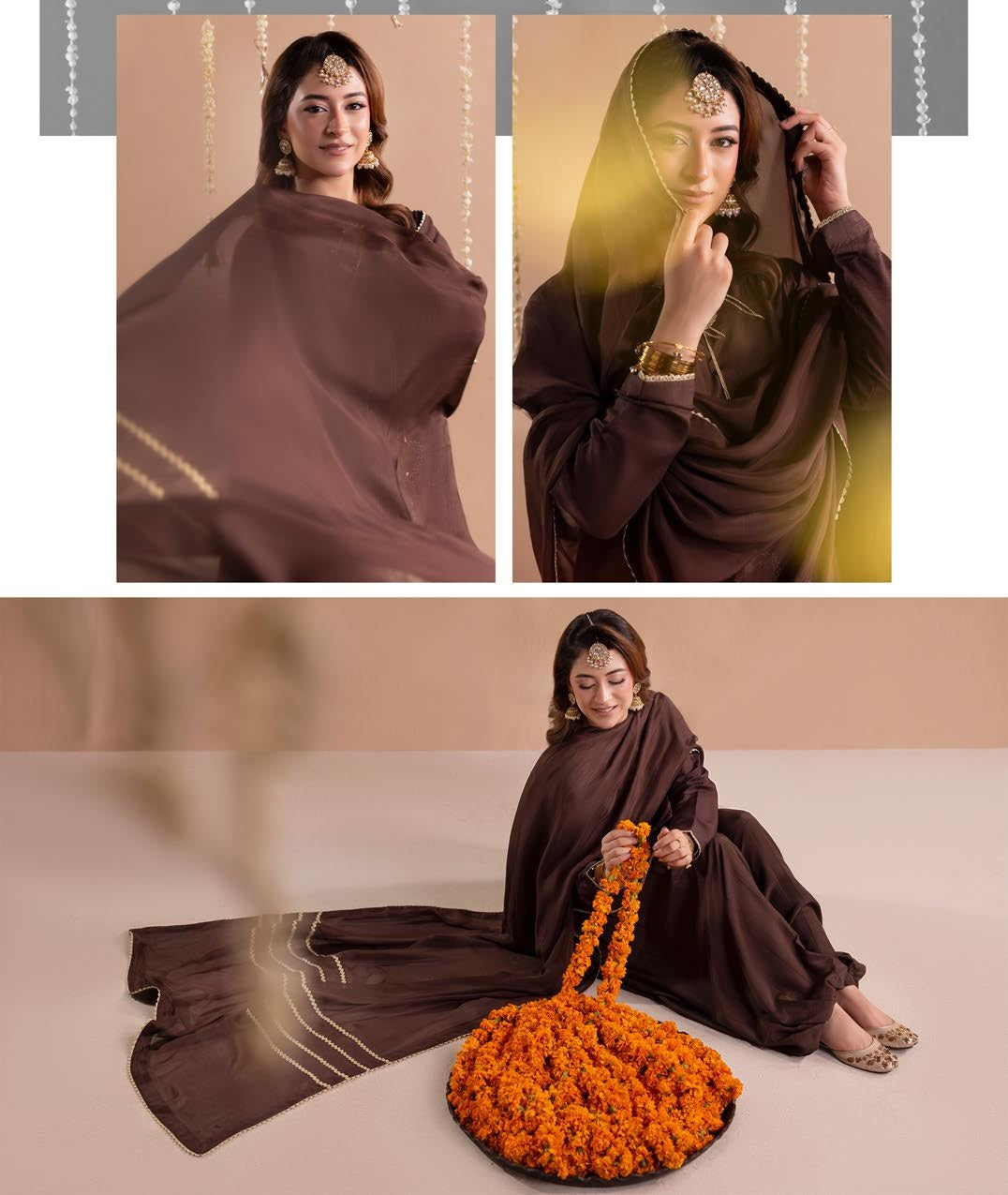 Brown Raw Silk Pakistani Wedding Suit Online in Dubai DXB UAE Abudhabi Meena Bazaar
