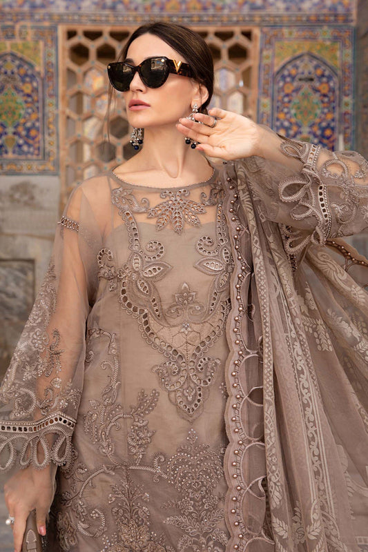 Skin Brown Organza Suit