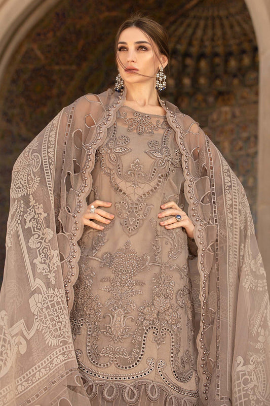 Skin Brown Organza Suit