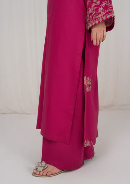 Burgundy Embroidered Lawn Kurta Set Online in Dubai DXB UAE Abudhabi Meena Bazaar