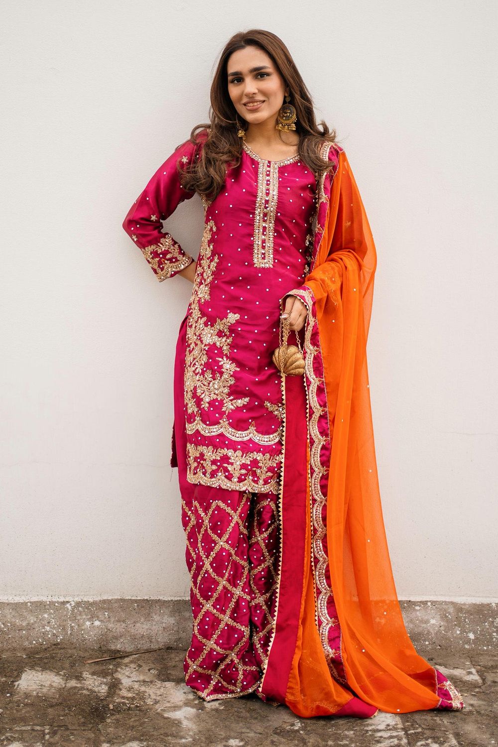 Burgundy Resham Embellished Charmuse Wedding Suit Online in Dubai UAE Abudhabi Ajman Sharjah