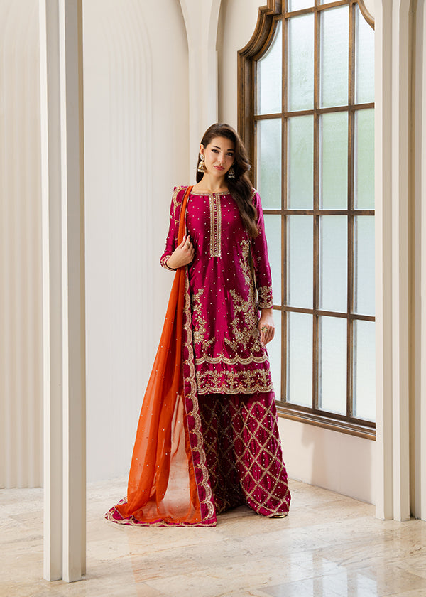 Burgundy Resham Work Charmuse Salwar Suit Online in UK USA Canada