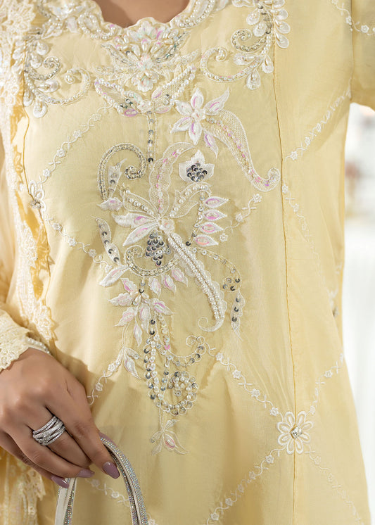 Butter Color Silk Straight Kurta with Net Dupatta Online in Dubai DXB UAE Abudhabi Meena Bazaar