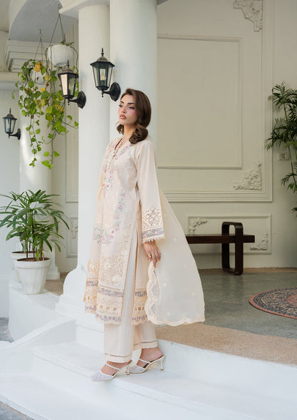 Buttercream Embroidered Lawn Pakistani Suit Online in KSA Riyadh Saudi Arabia Oman Bahrain Qatar