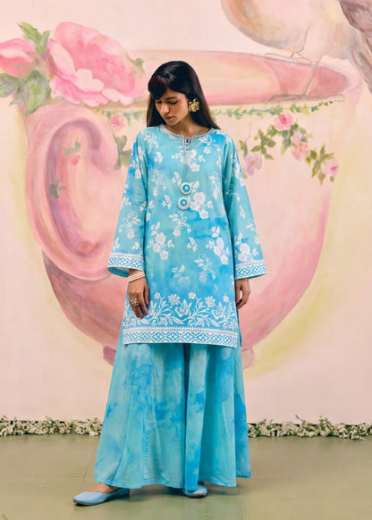 Buy Baby Blue Lawn Sharara Set Online in Sri Lanka India Australia