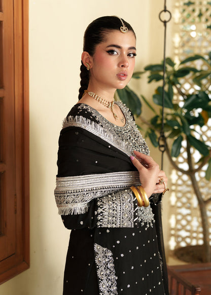 Buy Black Embroidered Chiffon Farshi Suit Online in Sri Lanka India Australia