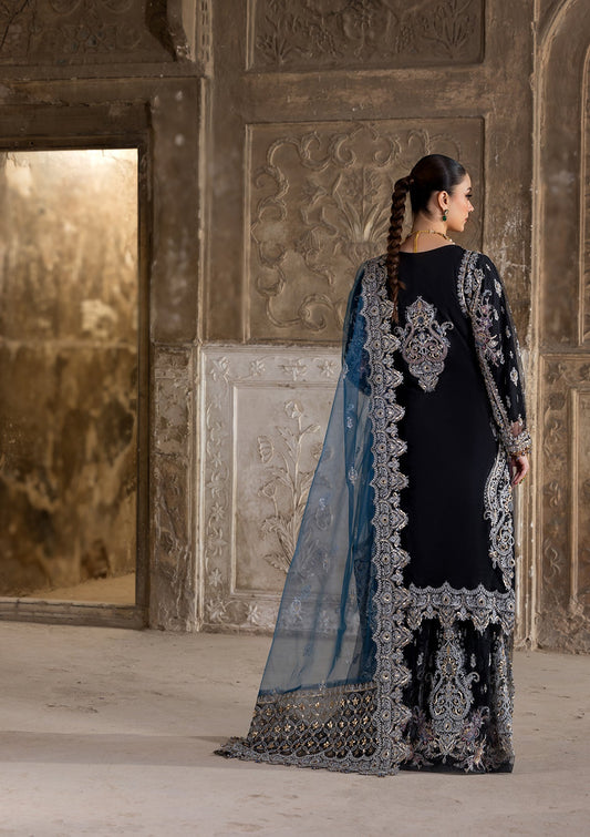 Buy Black Embroidered Net Pakistani Suit Online in Dubai DXB UAE Abudhabi Meena Bazaar