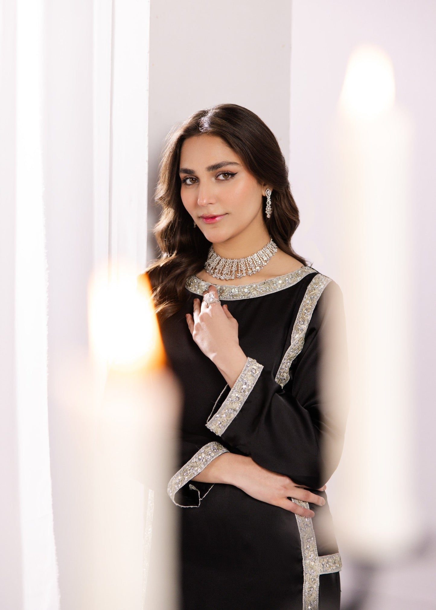 Buy Black Embroidered Silk Festive Suit Online in Dubai DXB UAE Abudhabi Meena Bazaar