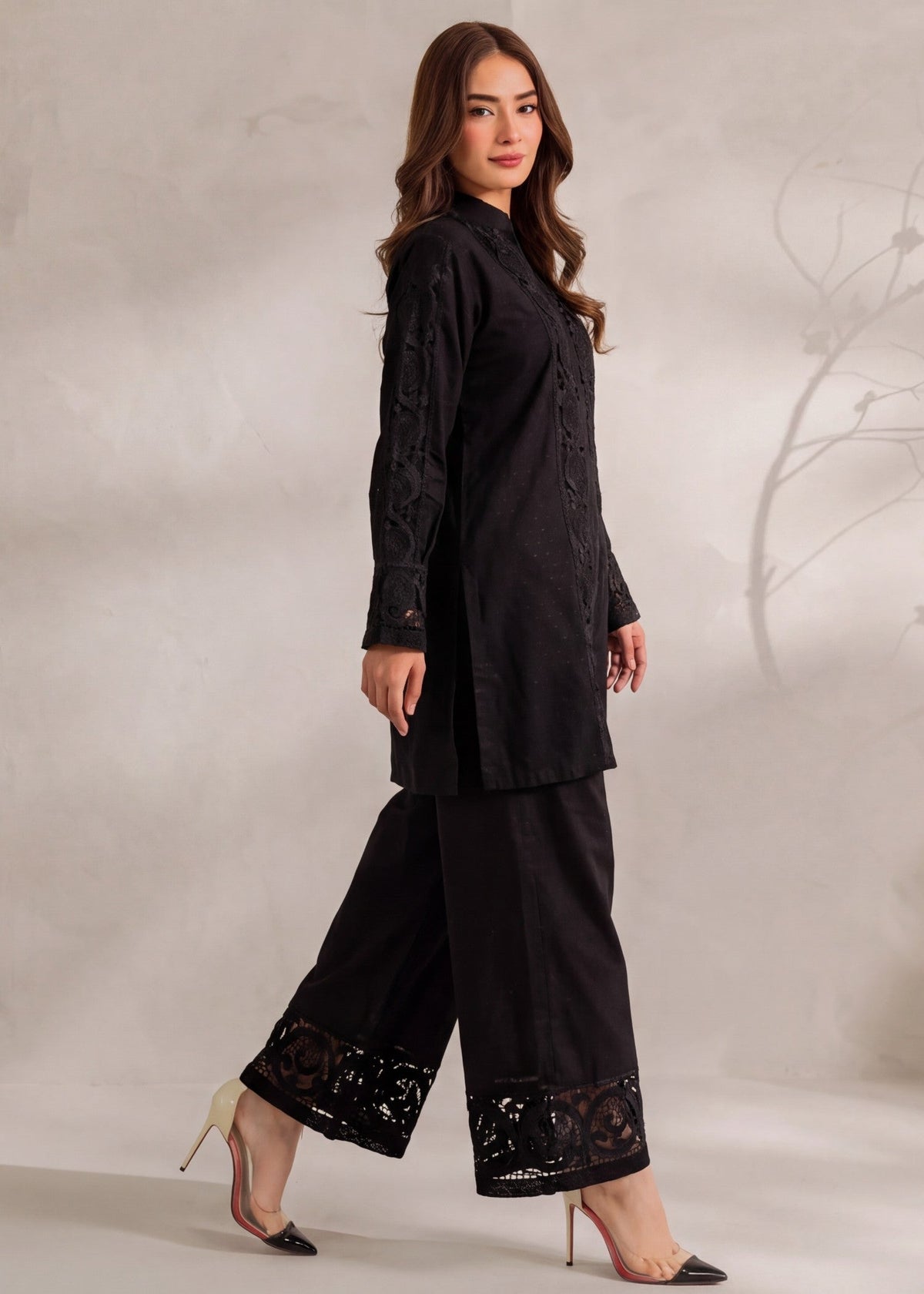 Buy Black Lawn Pakistani Designer Suit Online in Dubai DXB UAE Abudhabi Meena Bazaar