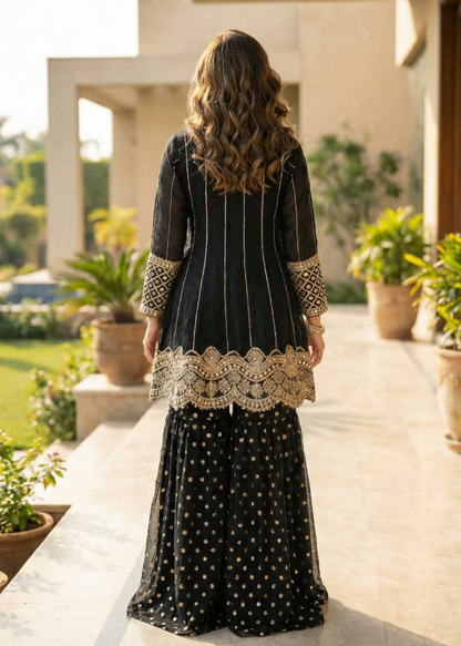 Buy Black Net Partywear Suit Online in Sri Lanka India Australia