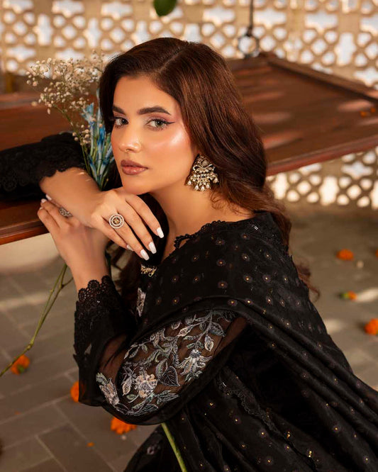 Buy Black Organza Embroidered Suit with Flared Pants Online in Sri Lanka India Australia