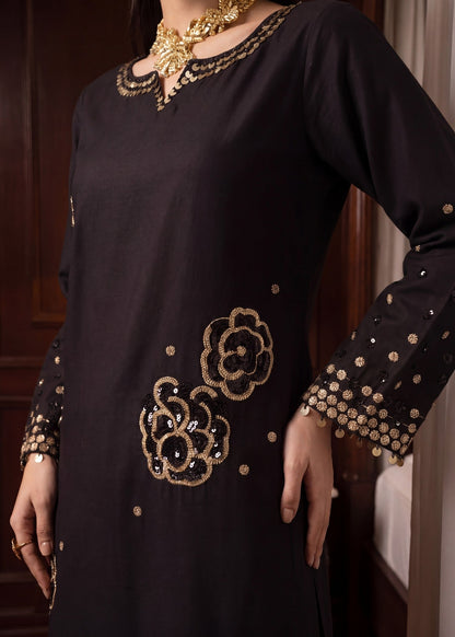 Buy Black Sequined Straight Kurta Set Online in Sri Lanka India Australia