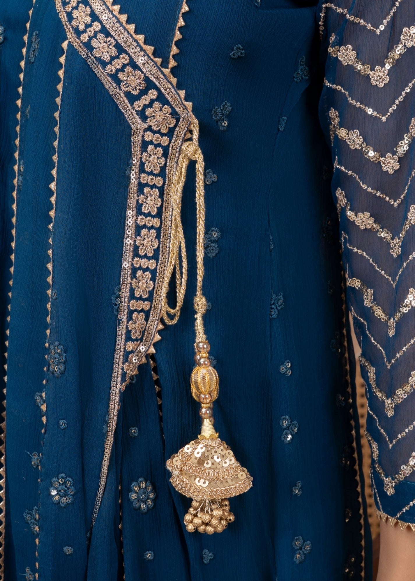 Buy Blue Chiffon Embroidered Suit Online in Dubai UAE Abudhabi Ajman Sharjah