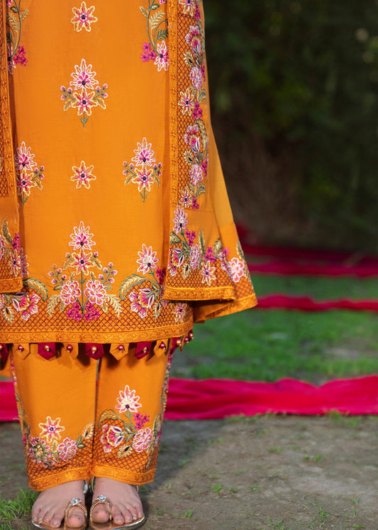 Buy Clay Orange Lawn Kurta Dupatta Set Online in Dubai DXB UAE Abudhabi Meena Bazaar