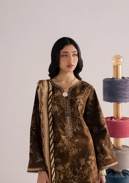 Buy Dark Brown Embroidered Lawn Ladies Suit Online in UK USA Canada