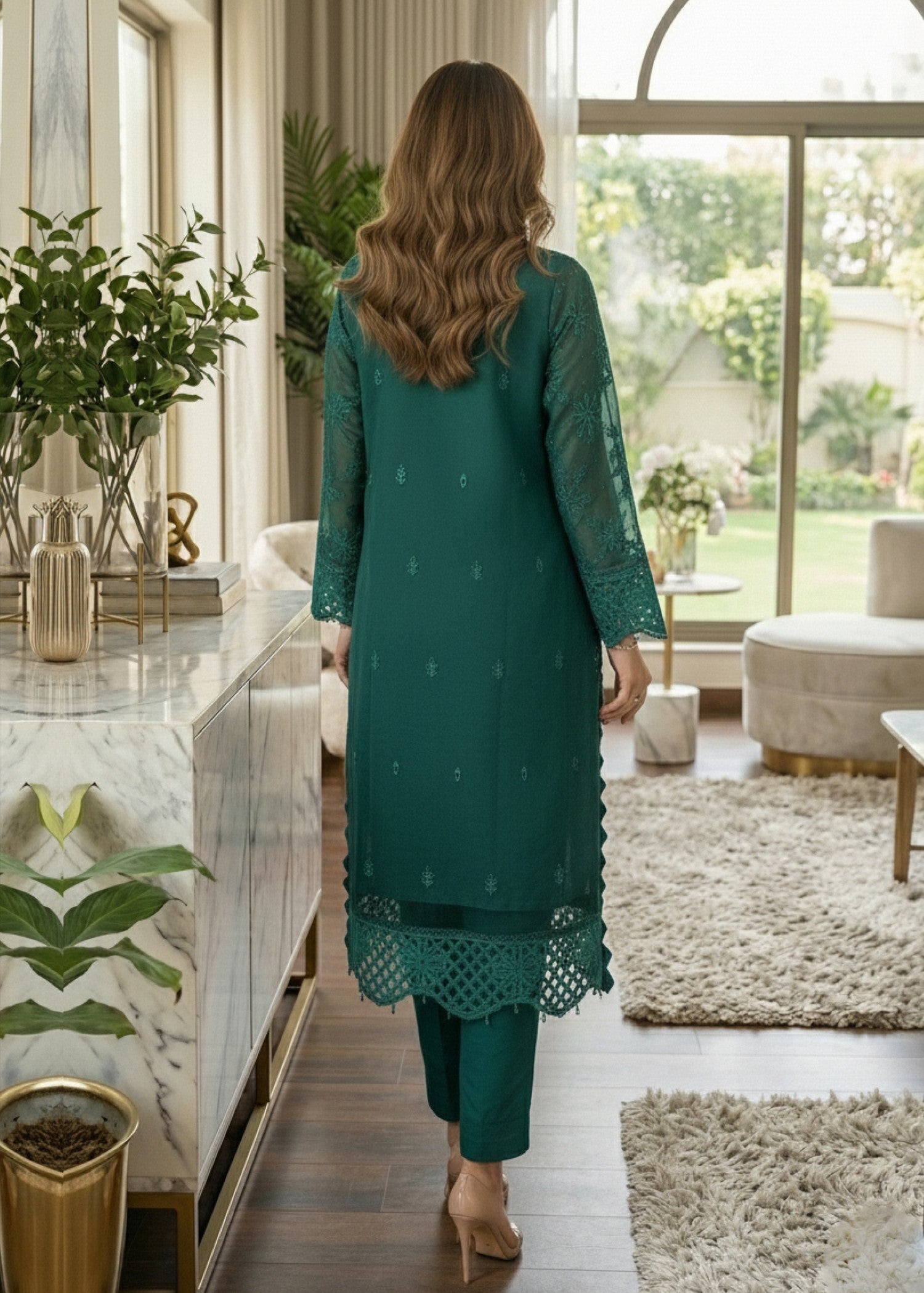 Buy Embroidered Organza Festive Wear Suit Online in Sri Lanka India Australia