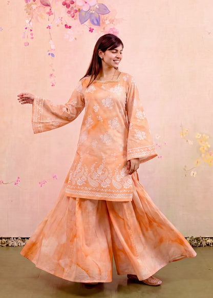 Buy Flared Lawn Sharara Kurti Set Online in Dubai DXB UAE Abudhabi Meena Bazaar