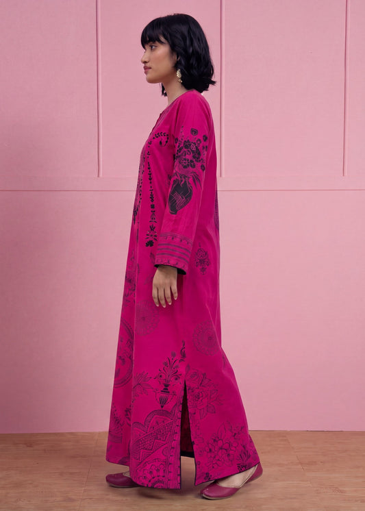 Buy Hot Pink Embroidered Kaftan Online in Dubai DXB UAE Abudhabi Meena Bazaar