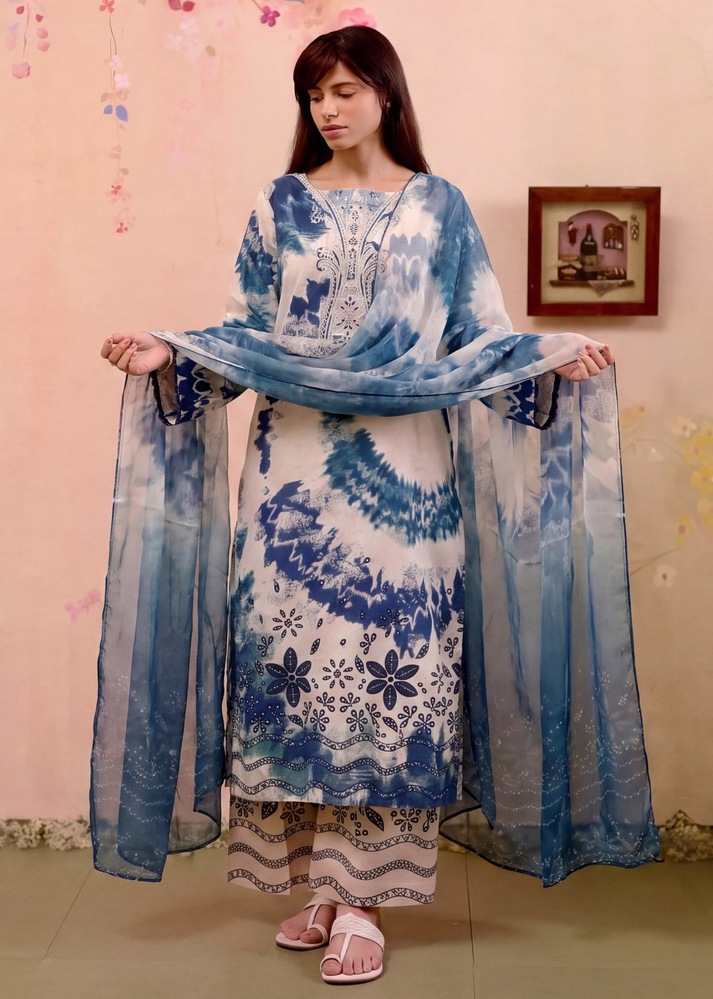 Buy Ivory Embroidered Pakistani Suit Online in Dubai DXB UAE Abudhabi Meena Bazaar
