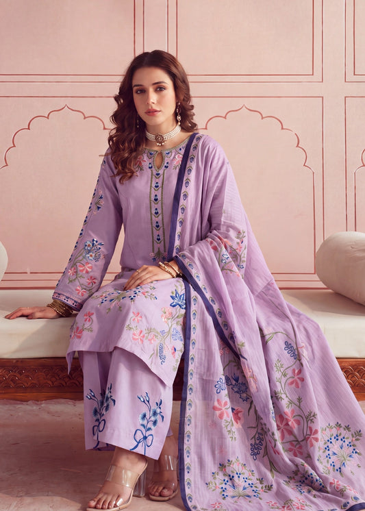 Buy Lilac Embroidered Pakistani Suit Online in Dubai DXB UAE Abudhabi Meena Bazaar