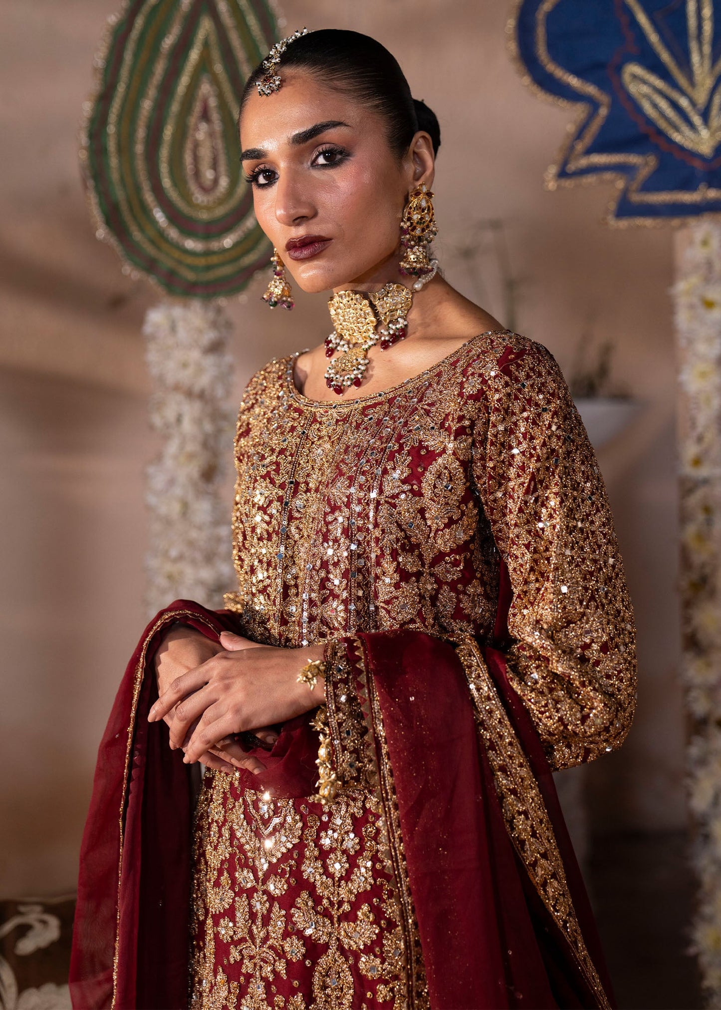Buy Maroon Chiffon Festive Dress Online in UK USA Canada