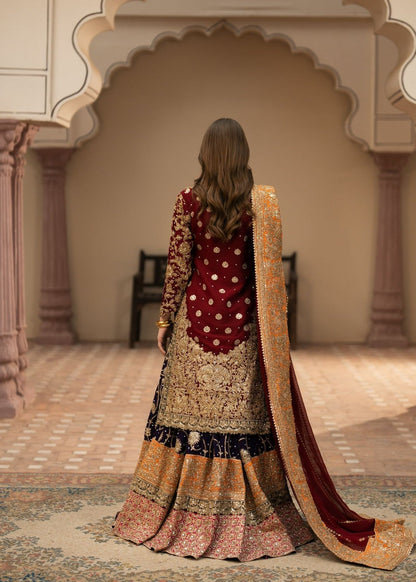 Buy Maroon Embroidered Chiffon Dress Material Online in Dubai UAE Abudhabi Ajman Sharjah