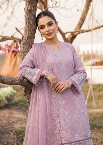 Buy Mauve Embroidered Lawn Suit Online in Dubai DXB UAE Abudhabi Meena Bazaar