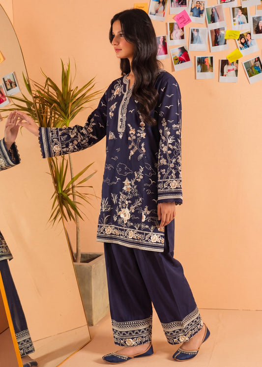 Buy Navy Blue Embroidered Pakistani Suit Online in Dubai DXB UAE Abudhabi Meena Bazaar