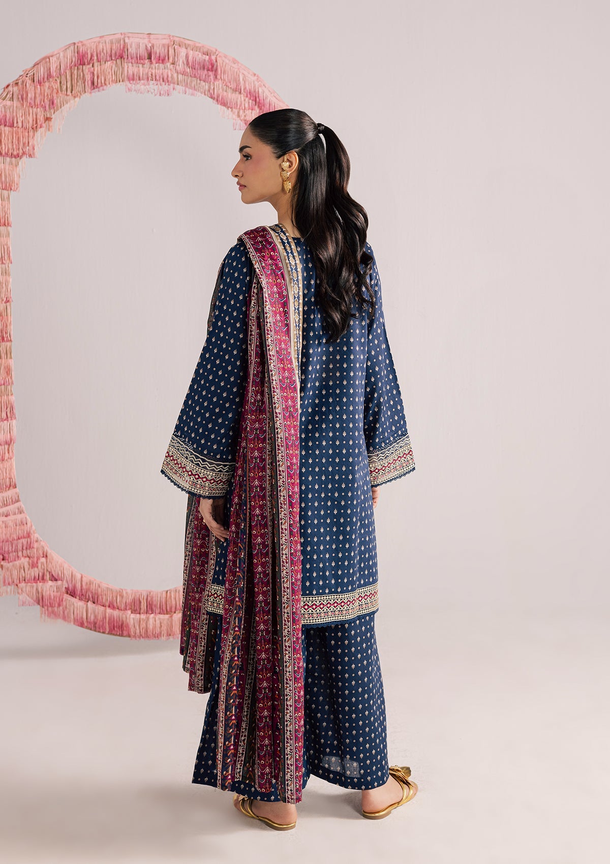 Buy Navy Blue Lawn Embroidered Suit Online in Sri Lanka India Australia