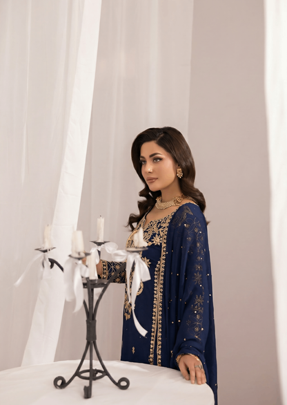Buy Navy Blue Silk Sharara Suit Online in Dubai DXB UAE Abudhabi Meena Bazaar