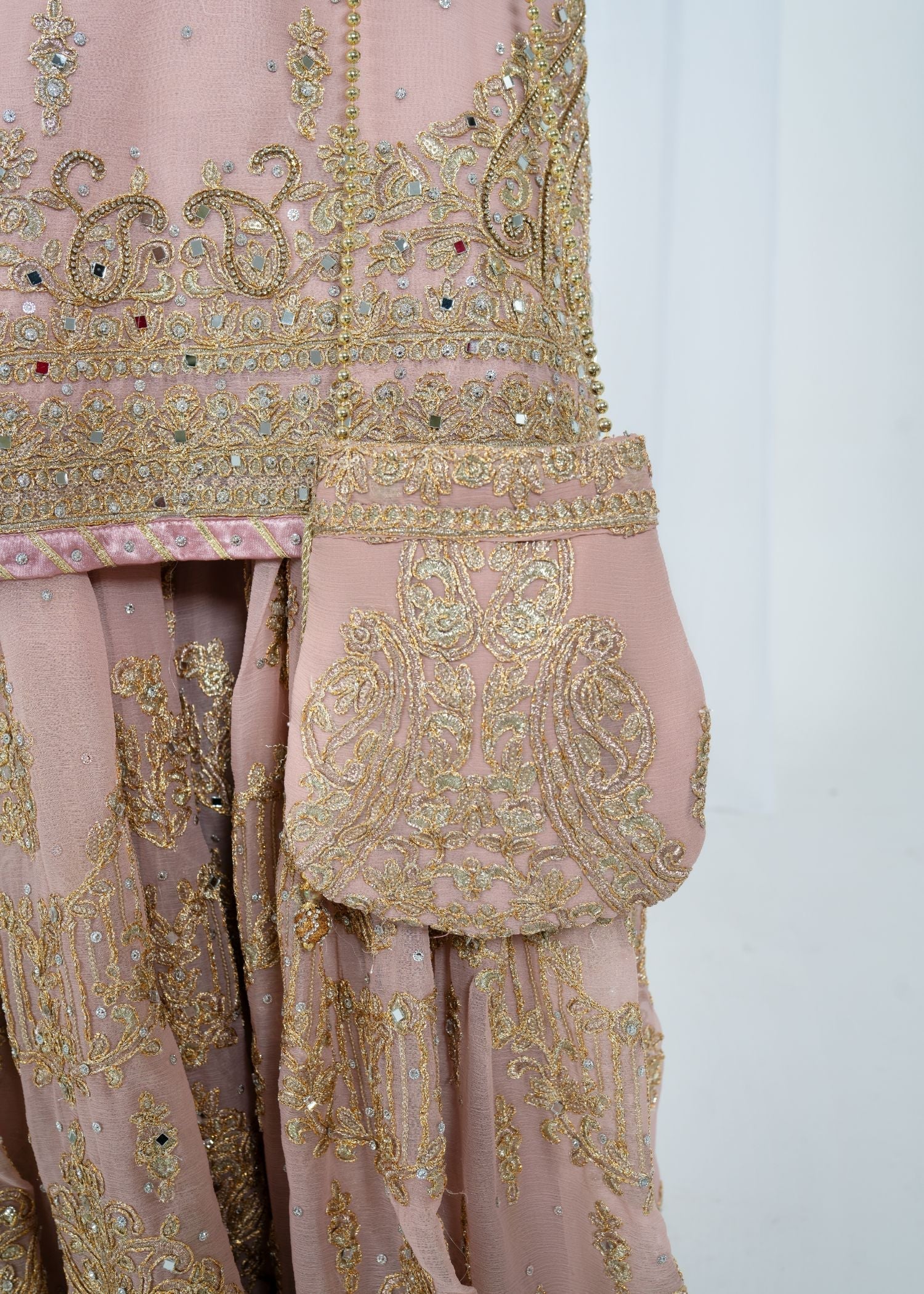 Buy Pink Embroidered Chiffon Festive Suit Online in Dubai DXB UAE Abudhabi Meena Bazaar