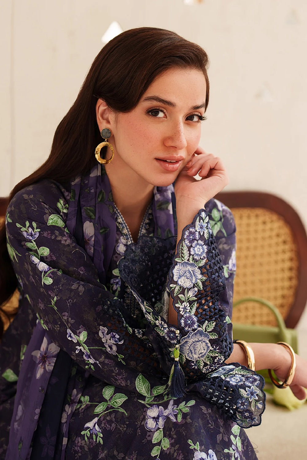 Buy Printed Lawn Suit with Embroidered Lace Online in Sri Lanka India Australia