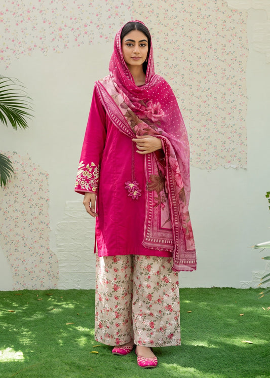 Buy Red Embroidered Lawn Pakistani Suit Online in Dubai DXB UAE Abudhabi Meena Bazaar
