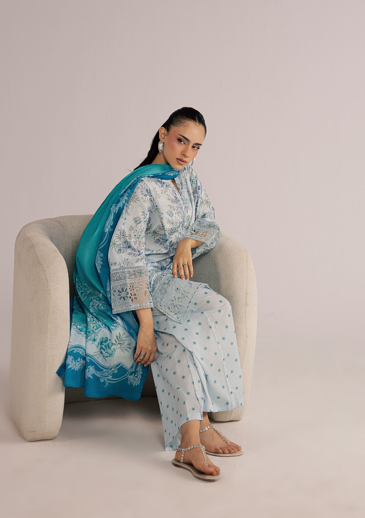 Buy Sky Lawn Embroidered Pakistani Suit Online in Dubai UAE Abudhabi Ajman Sharjah
