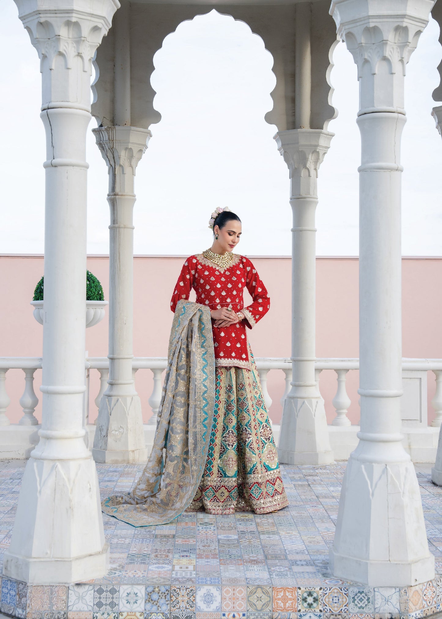 Buy Wedding Guest Chiffon Lehenga Choli Online in KSA Riyadh Saudi Arabia Oman Bahrain Qatar