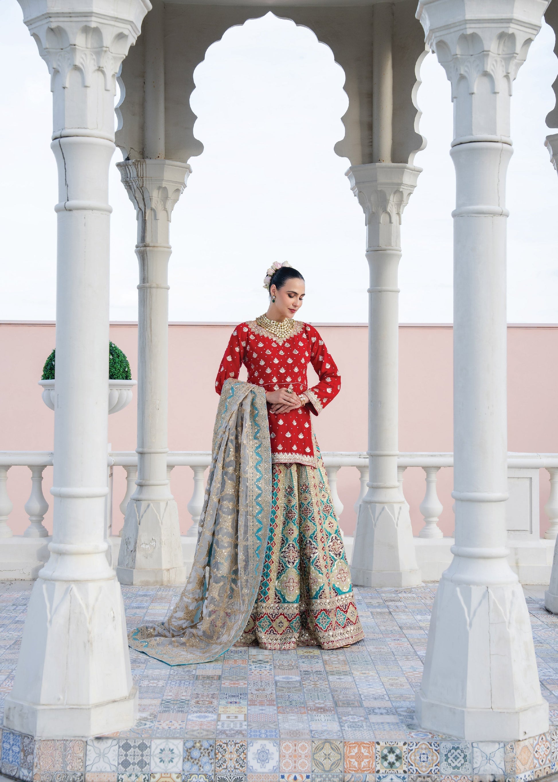 Buy Wedding Guest Chiffon Lehenga Choli Online in KSA Riyadh Saudi Arabia Oman Bahrain Qatar